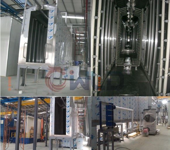 Powder Coating Booth With Curing Oven Line